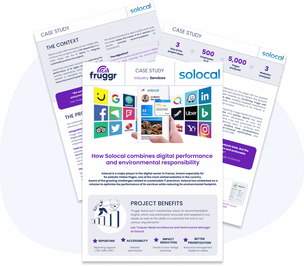 overview of Solocal case study pages
