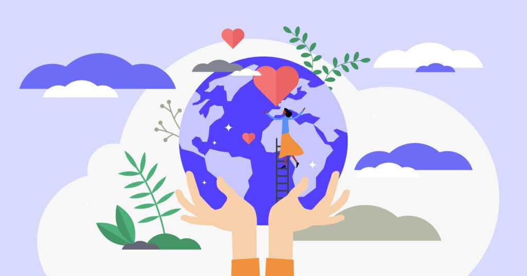 Image of hands surrounding the earth
