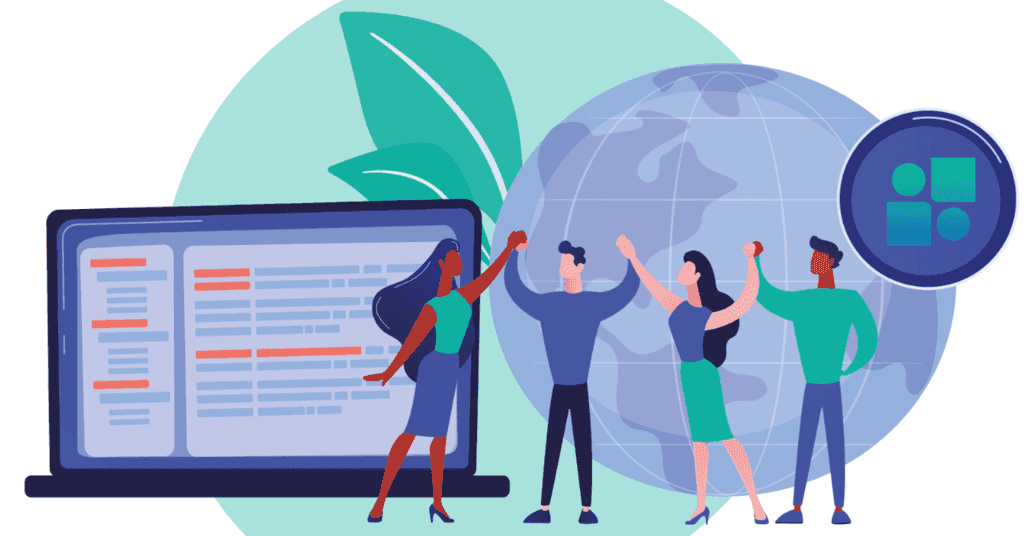 team that works and pays attention to their environmental impact