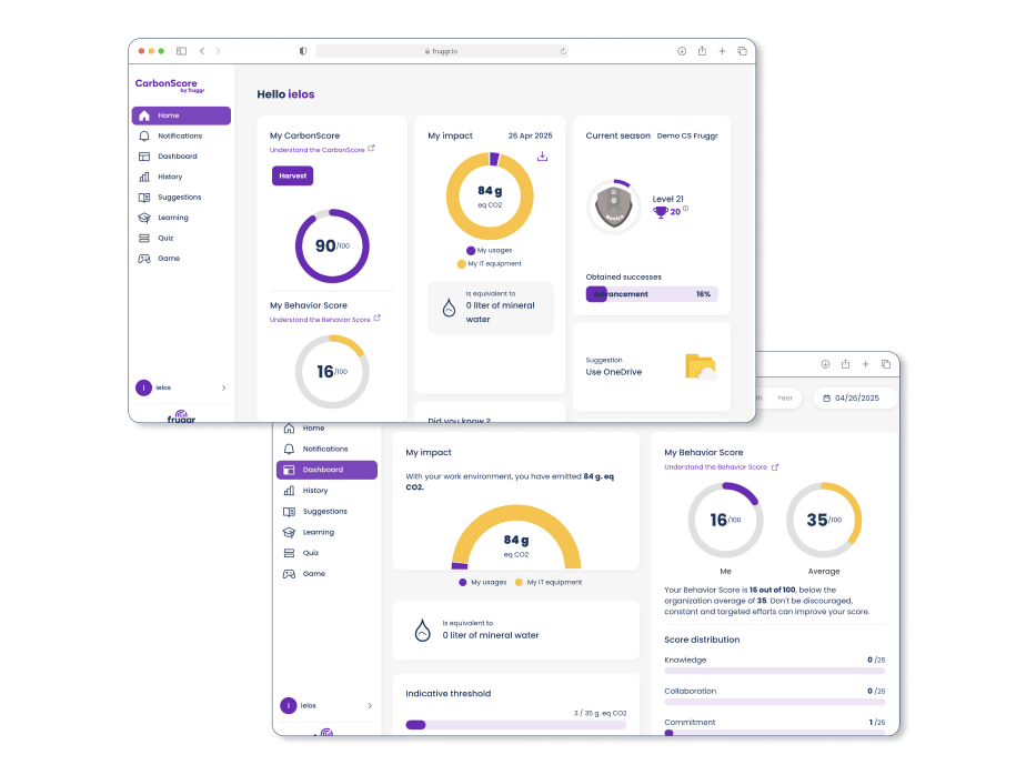 Screens of the Digital Workplace module