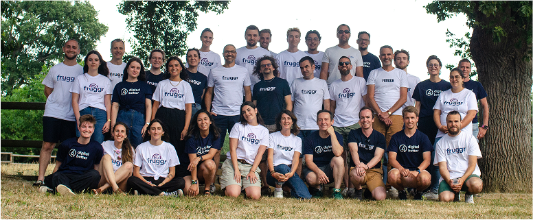 Photo de l'ensemble de l'équipe Fruggr et D4B